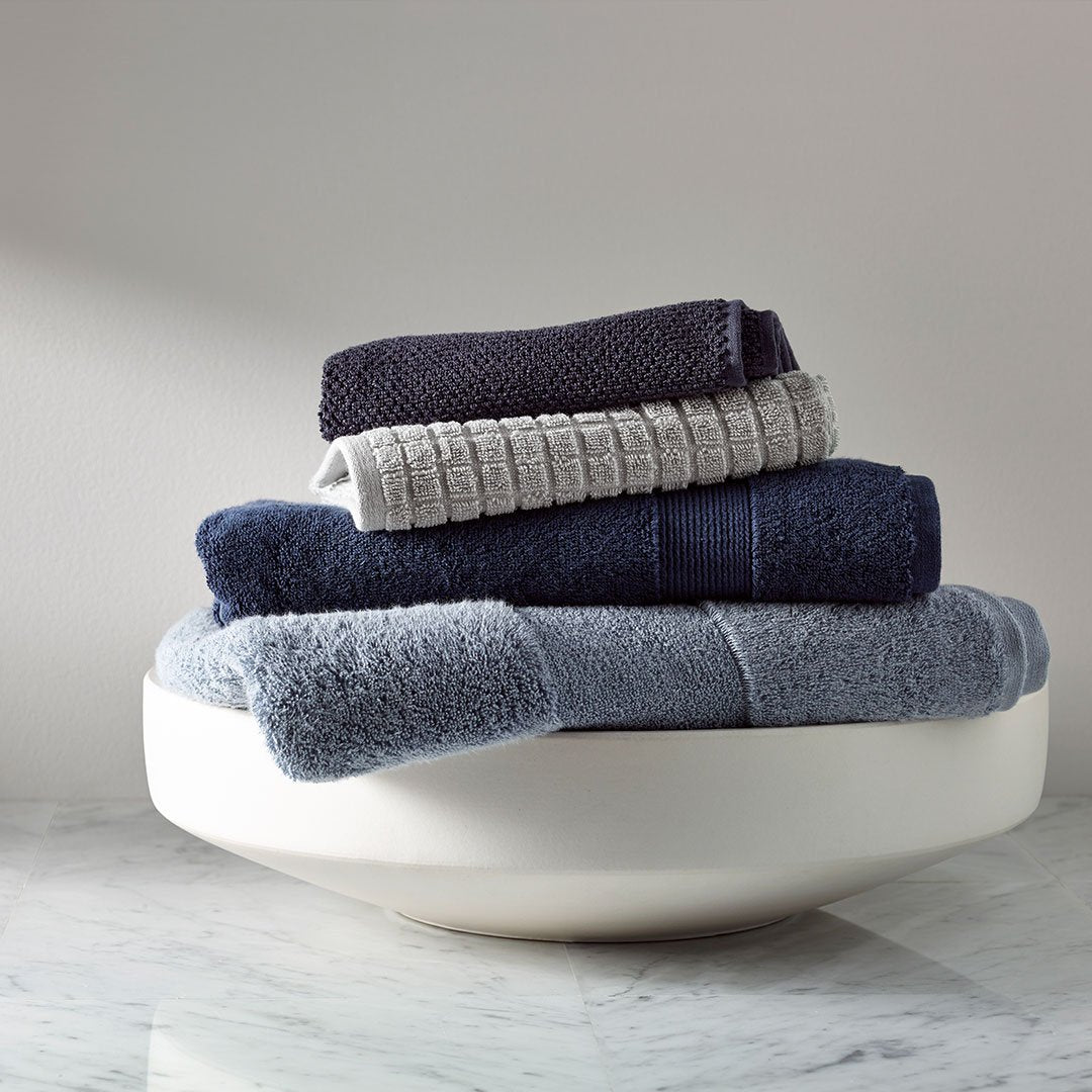 classic navy blue organic cotton 650 GSM bath towels