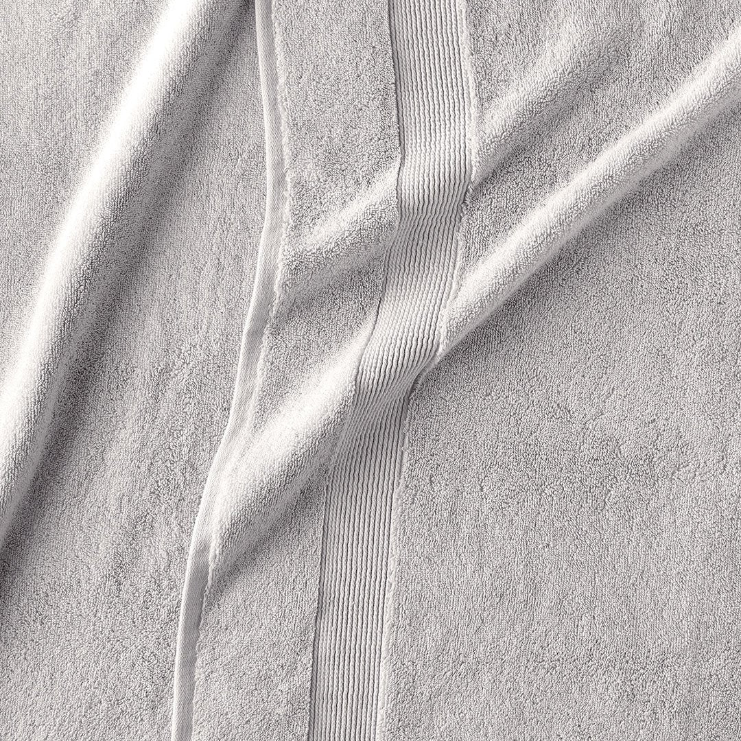 classic silver gray organic cotton 650 GSM bath towels detail