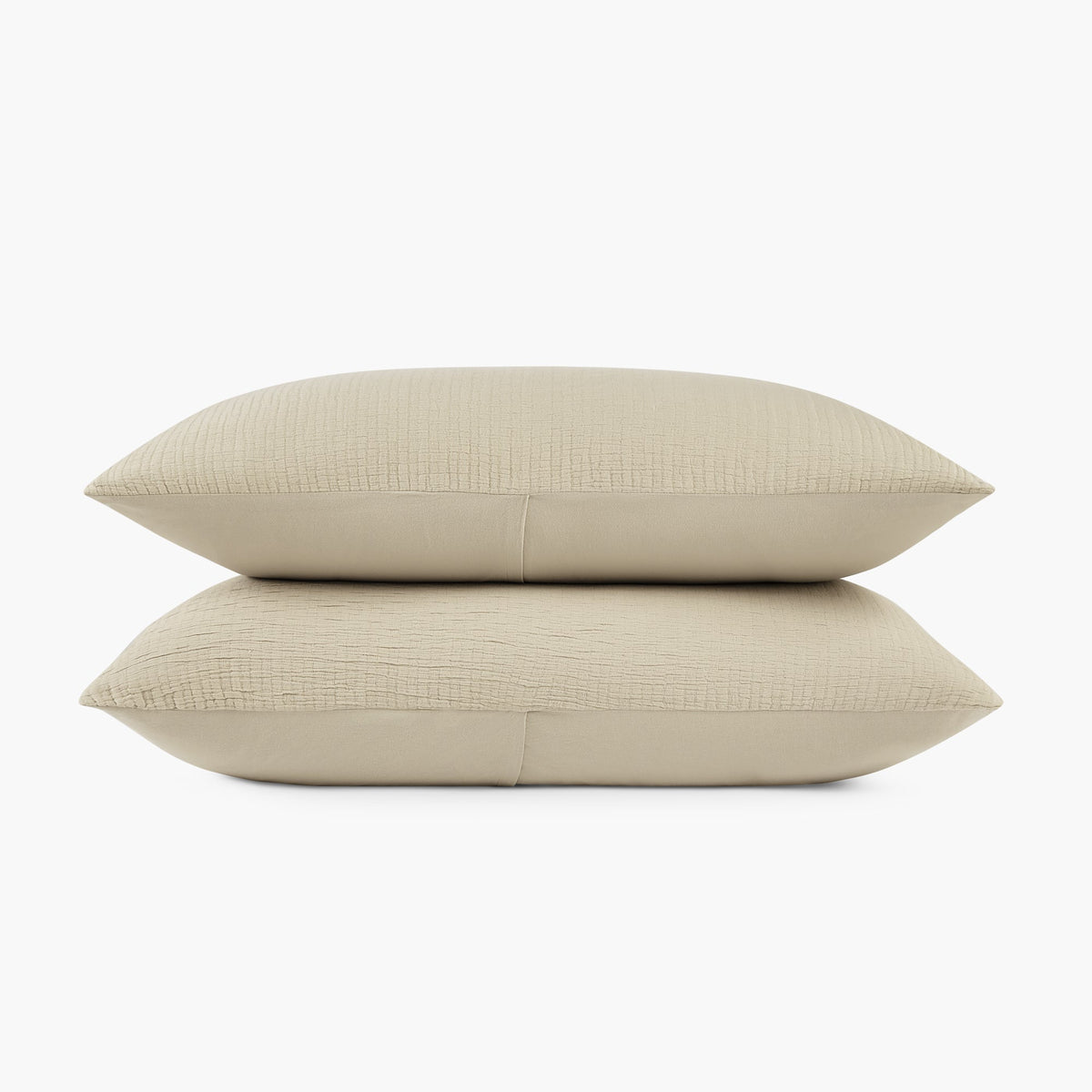 Organic Crinkle Matelasse Sham Set - Stone