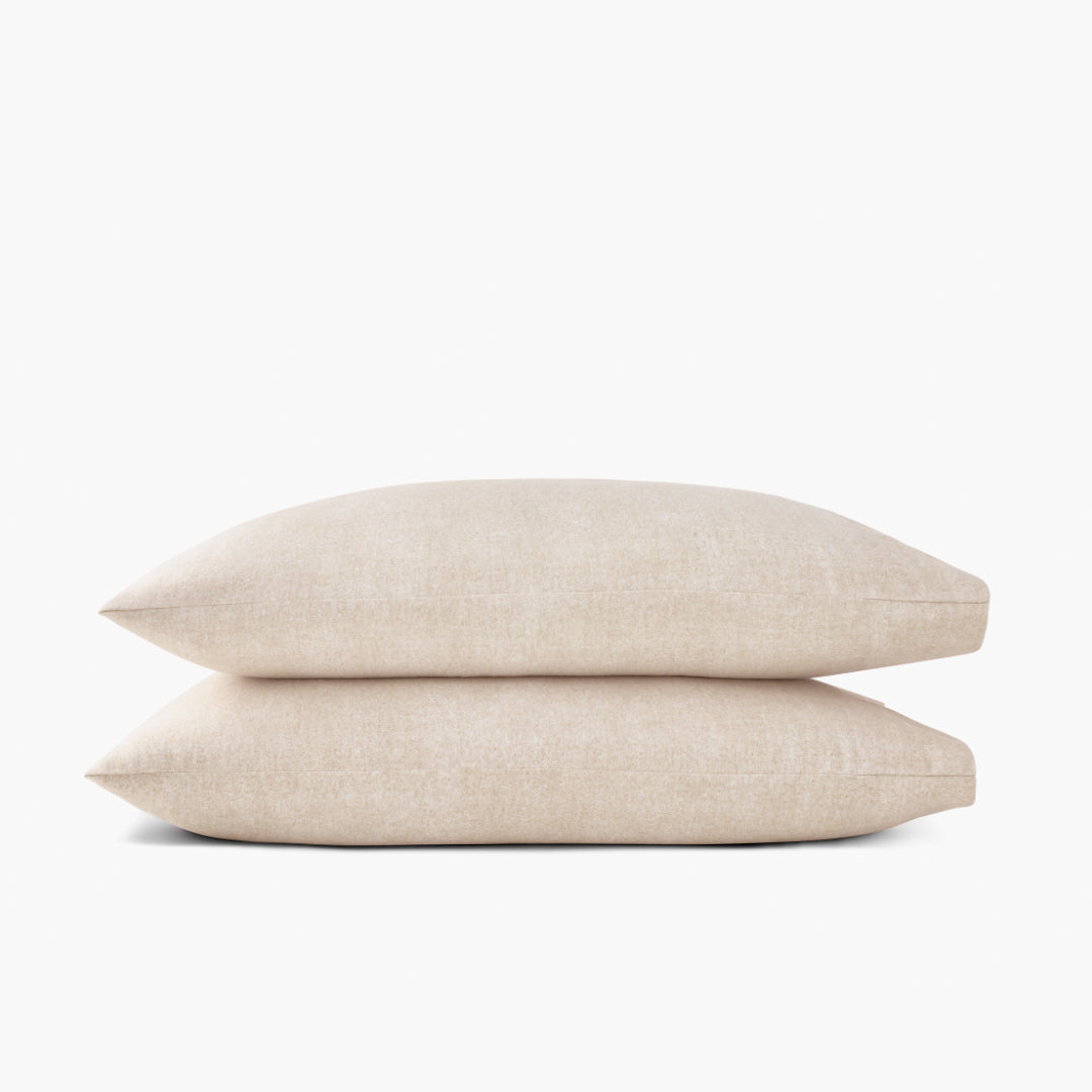 organic cotton bedding natural heathered linen flannel pillowcases