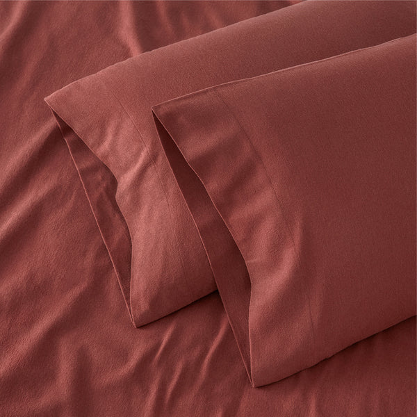 organic cotton bedding spiced apple red flannel pillowcases
