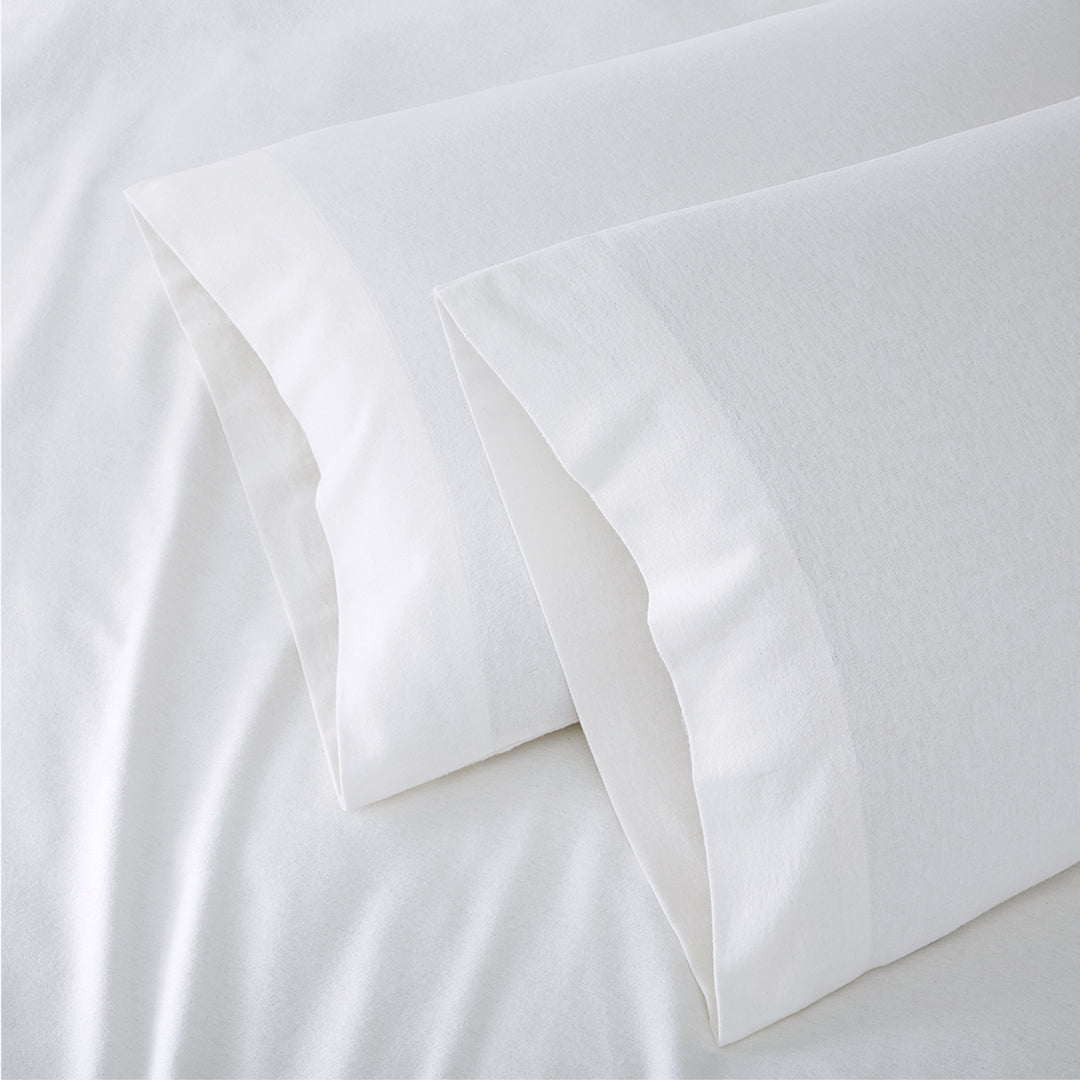organic cotton bedding white flannel pillowcases