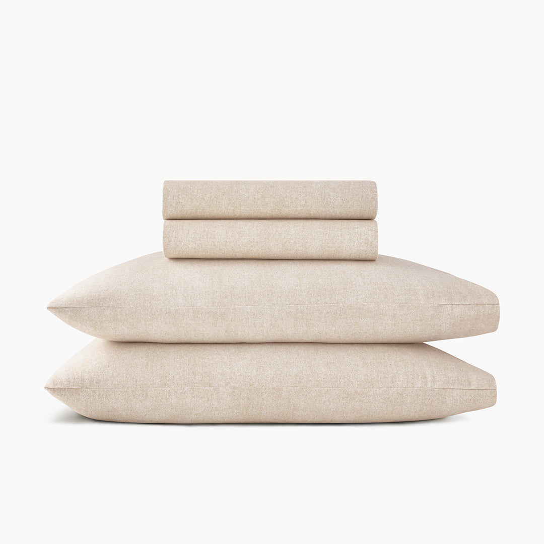 organic cotton bedding natural heathered linen flannel sheets pillowcases set