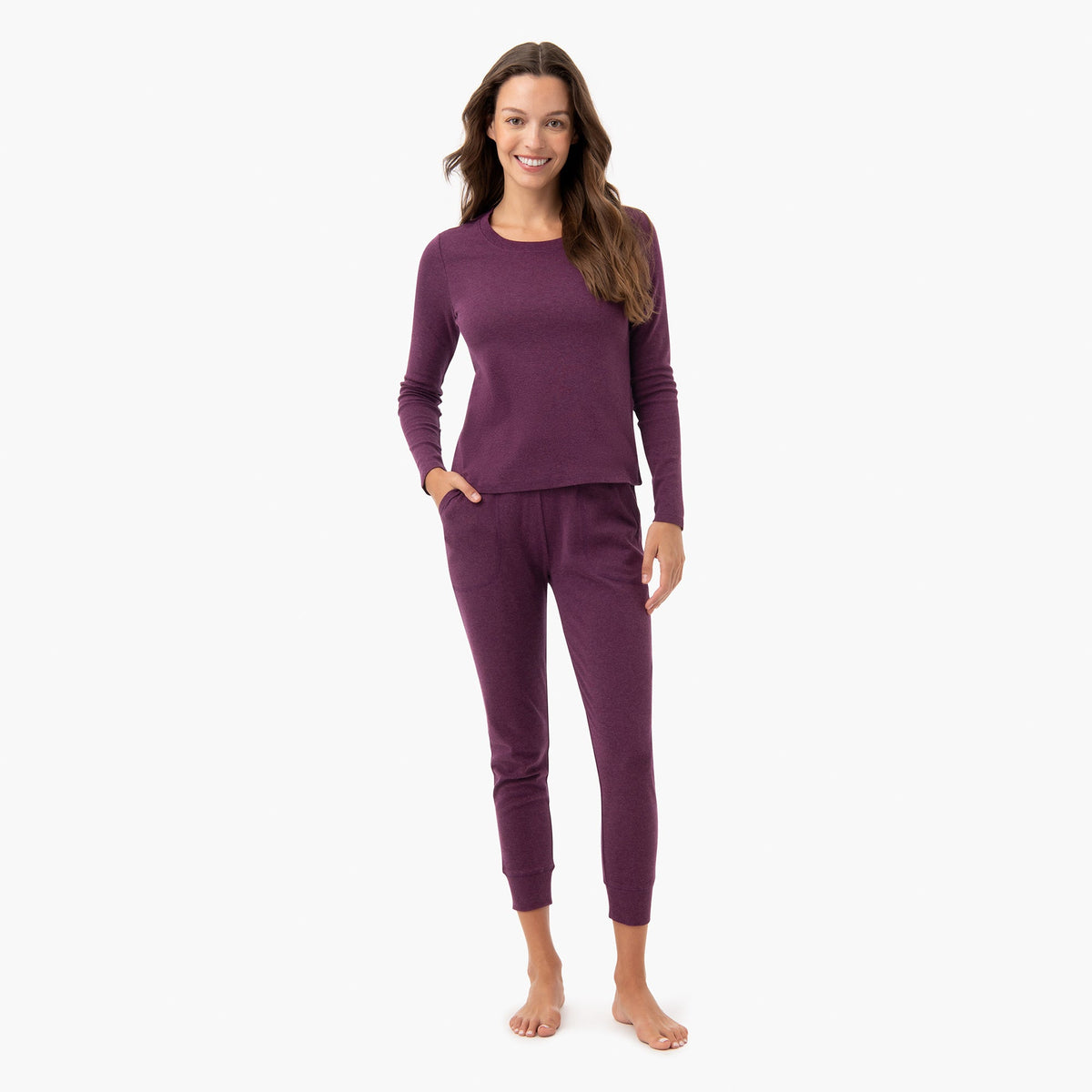 organic tapered jogger grape