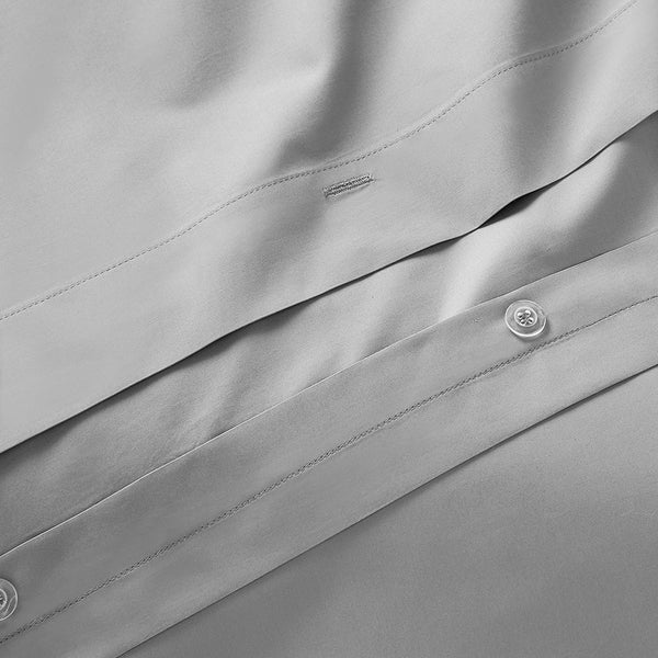 organic cotton percale concrete gray duvet cover pillow shams set