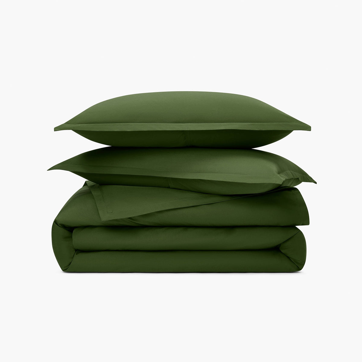 organic cotton percale duvet set forest green