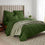 organic cotton percale pillowcase set forest green lifestyle