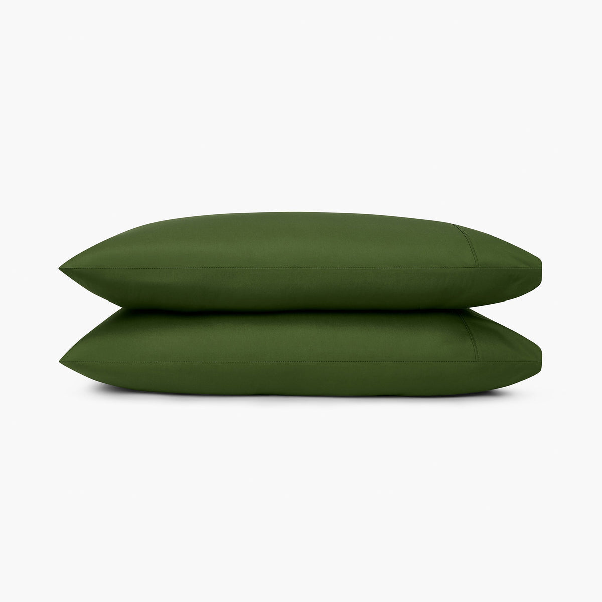 organic cotton percale pillowcase set forest green