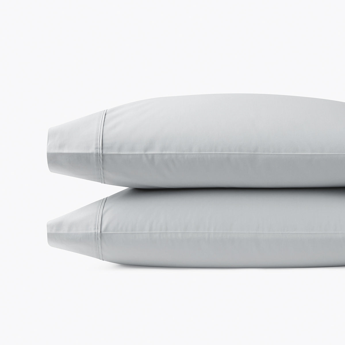 organic cotton percale oyster light gray cooling pillowcases set