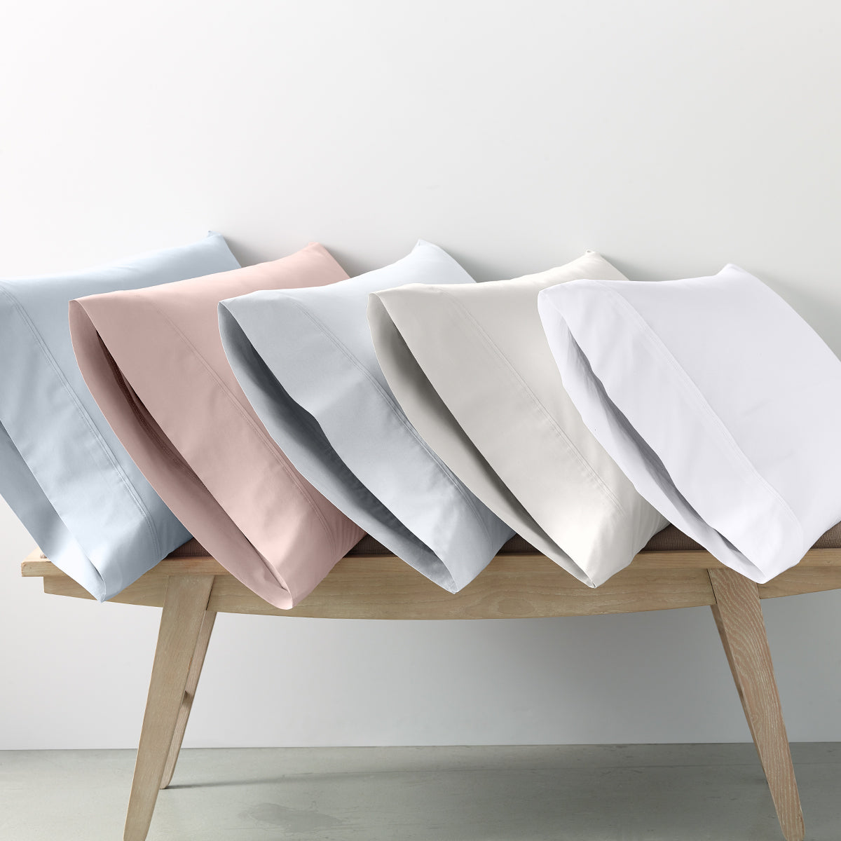organic cotton percale vapour white cooling pillowcases set