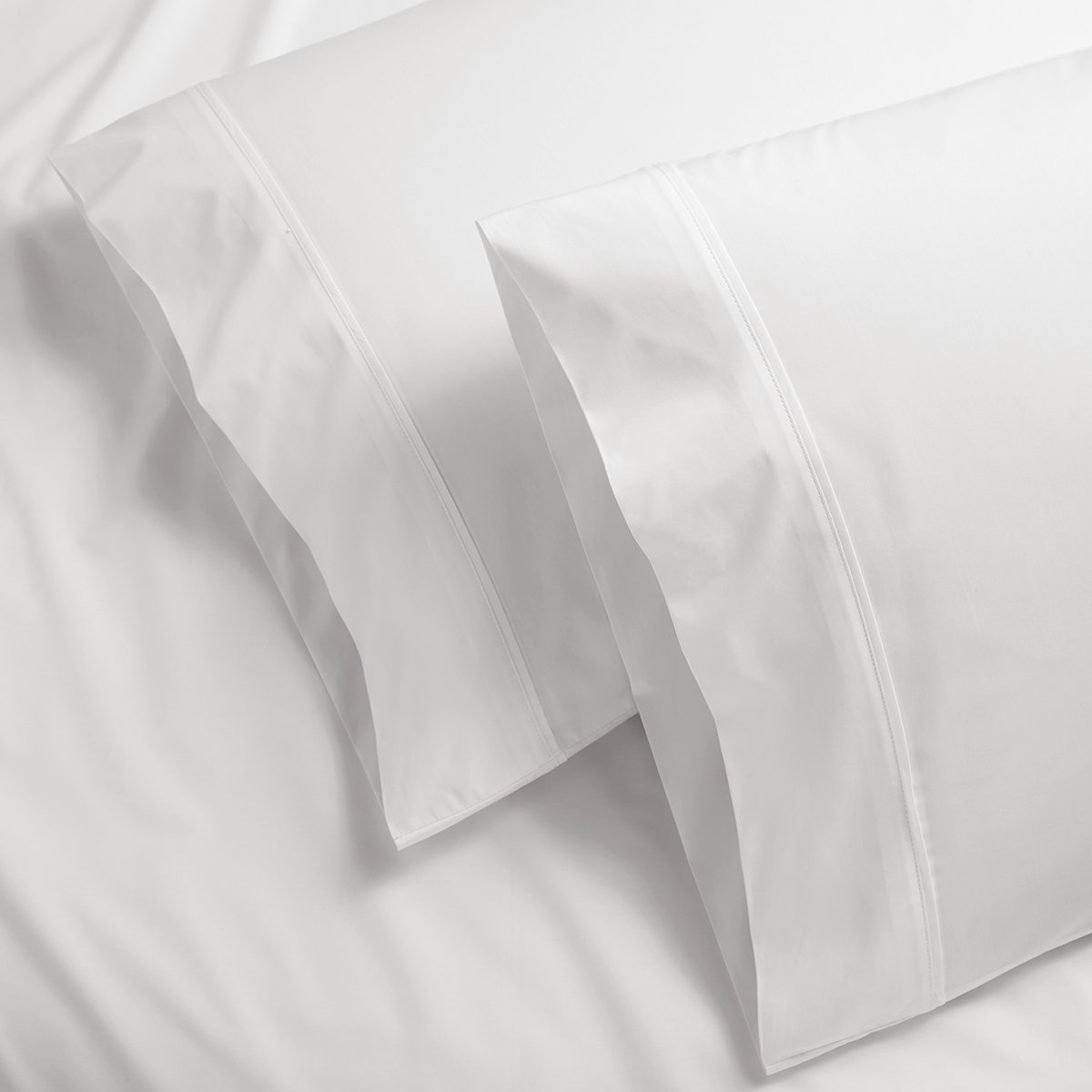 organic cotton percale white cooling pillowcases set