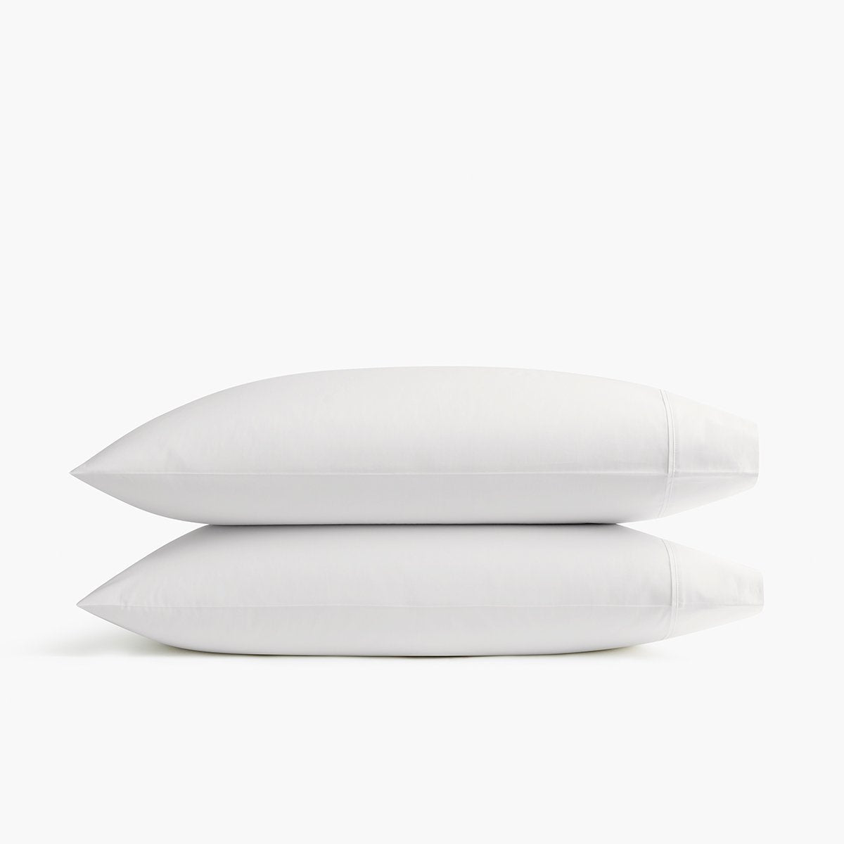 organic cotton percale white cooling pillowcases set