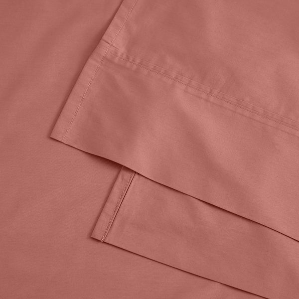 organic cotton percale clay red cooling sheets pillowcases set