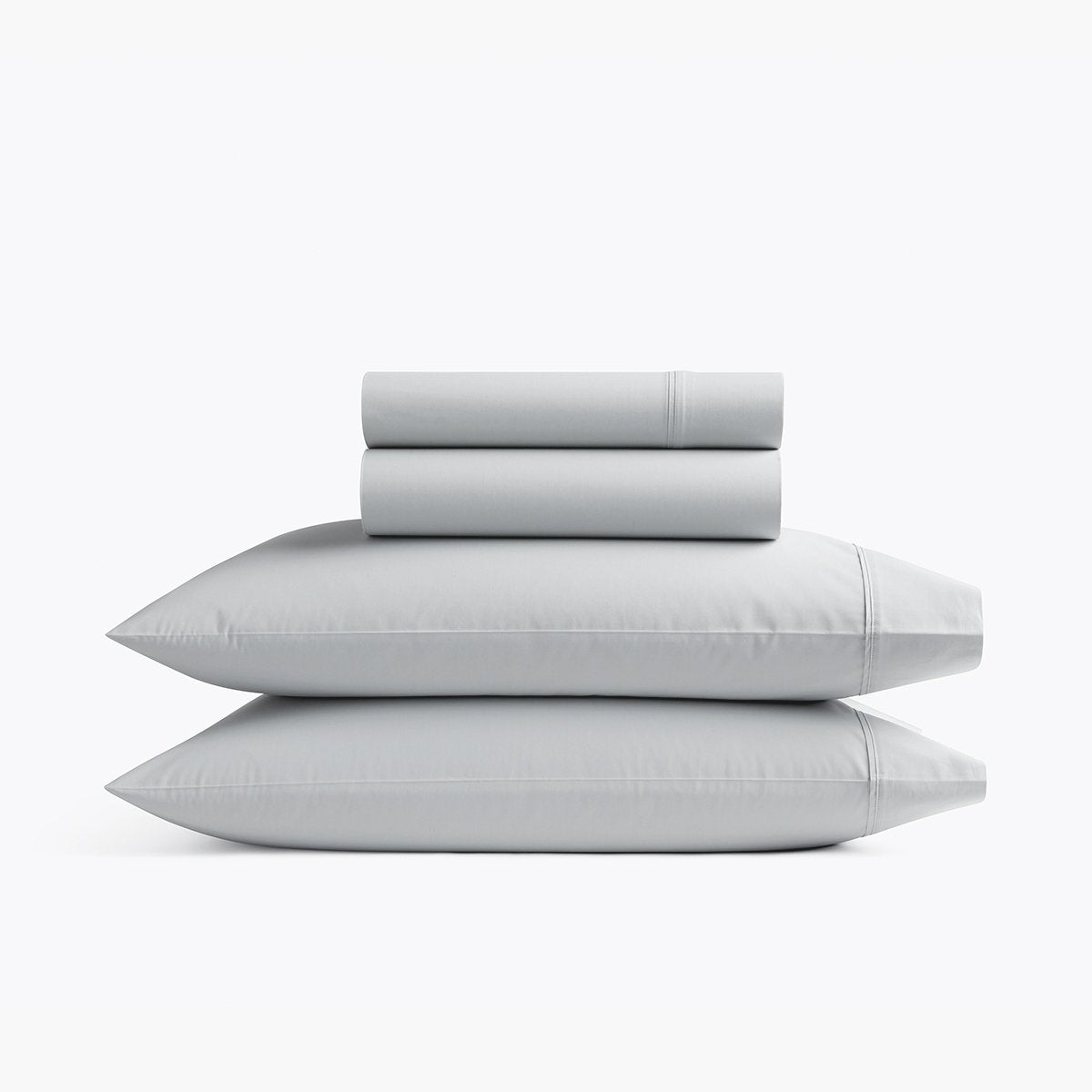 organic cotton percale oyster light gray cooling sheets pillowcases set