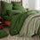 organic cotton percale sheet set forest green lifestyle