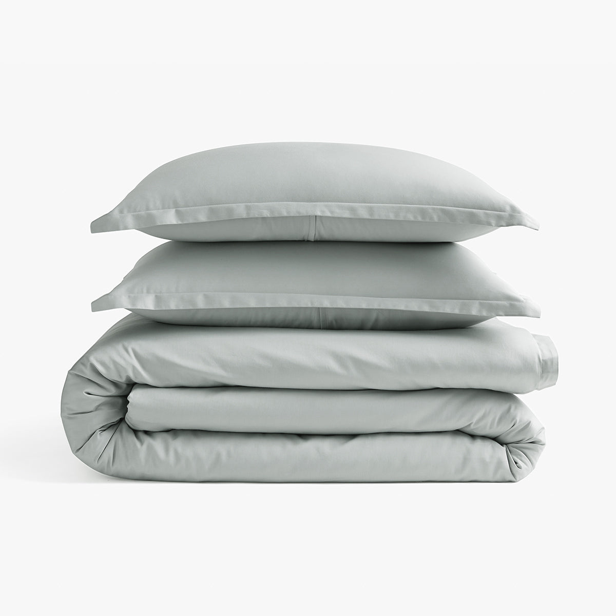 organic sateen duvet cover set green mist