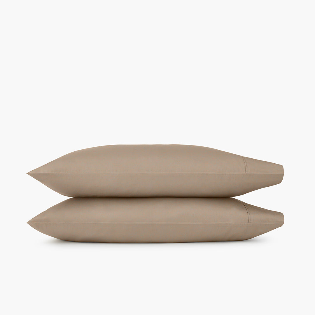 organic sateen pillowcases beige