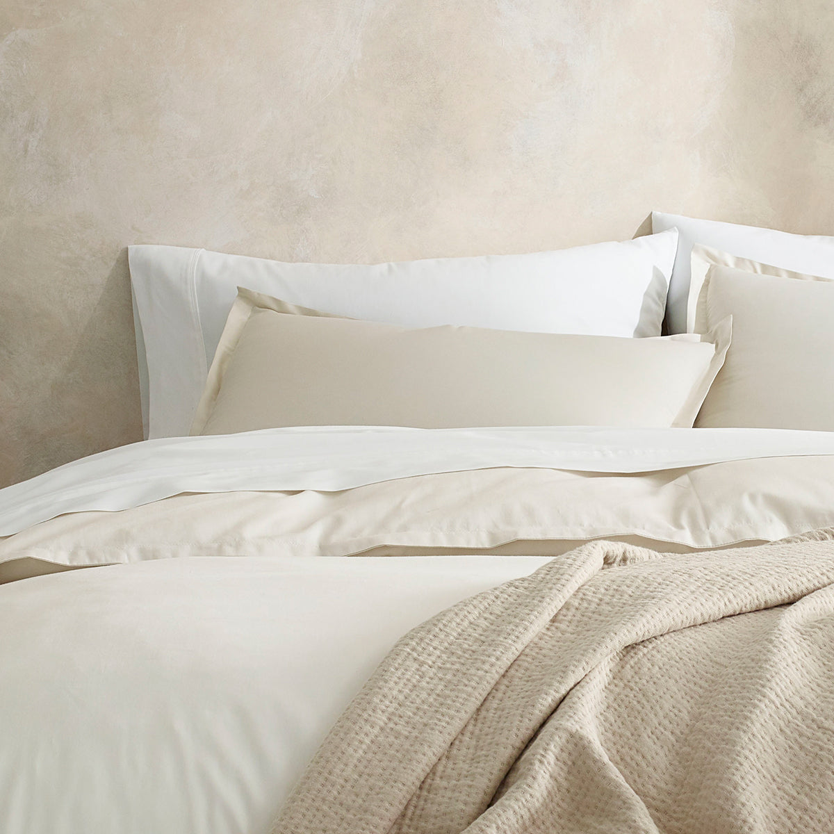 organic sateen pillowcases cream lifestyle