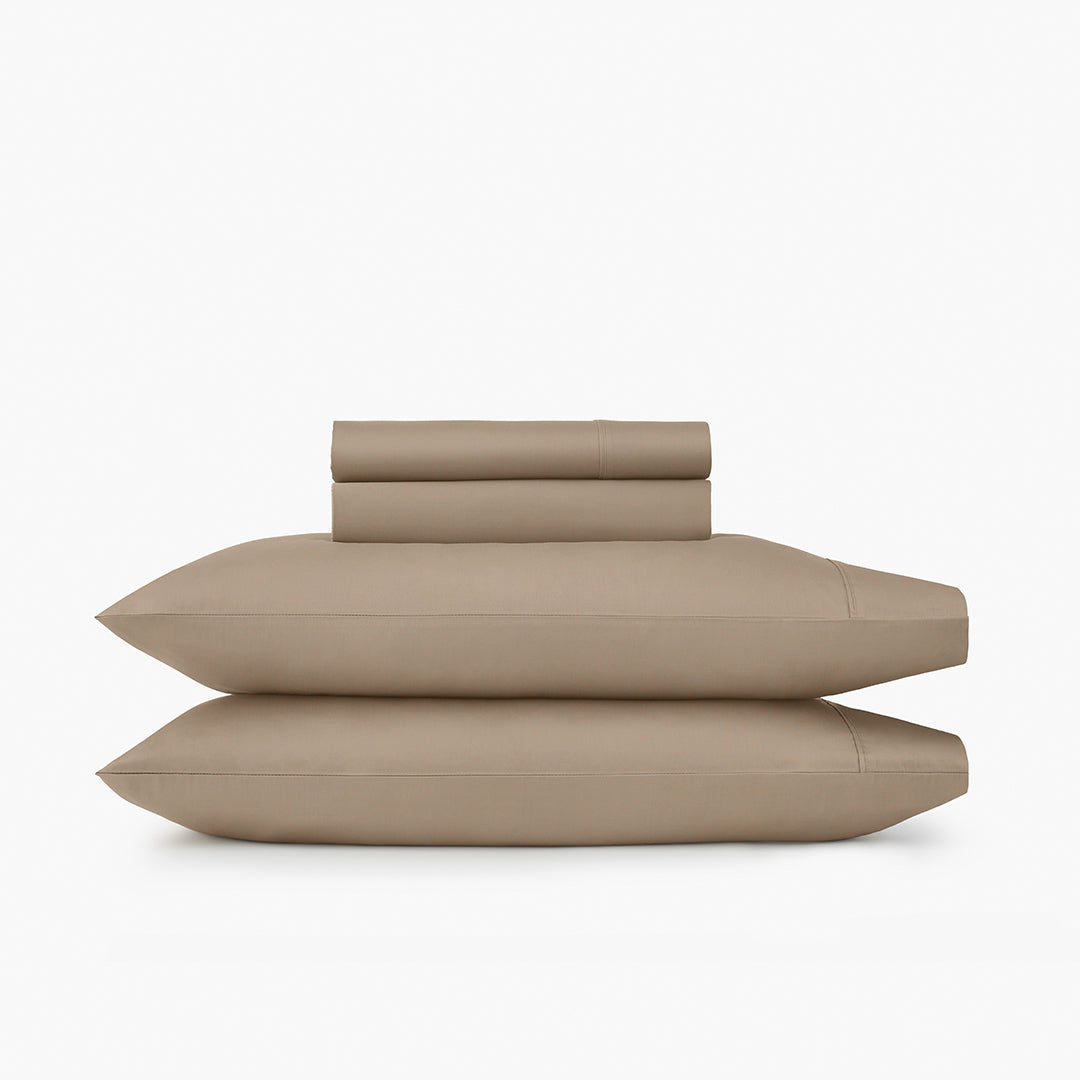 organic sateen sheet set beige