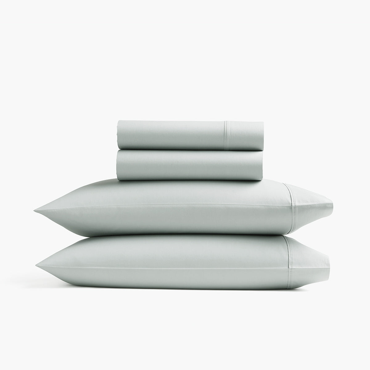 organic sateen sheet set green mist