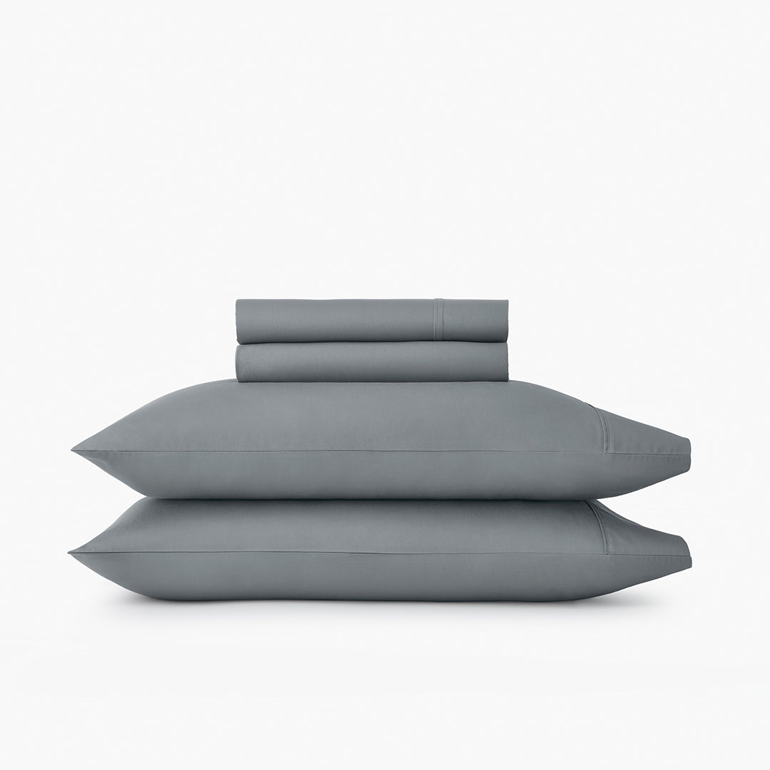 organic sateen sheet set slate gray