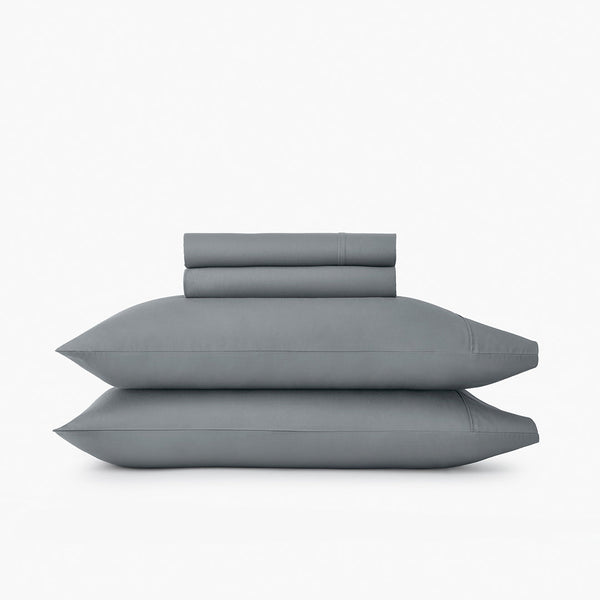 organic sateen sheet set slate gray