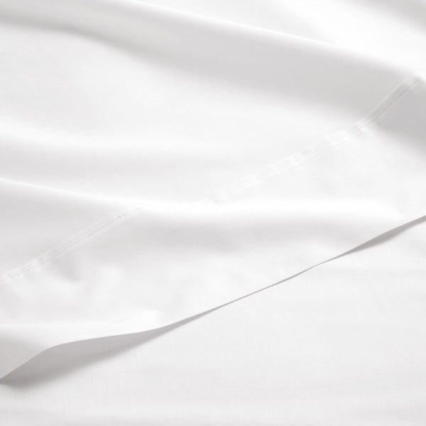 organic sateen sheet set white detail