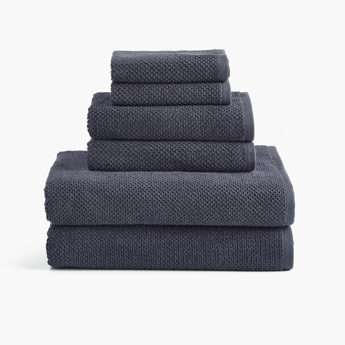 textured organic cotton charcoal gray quick dry bath towels