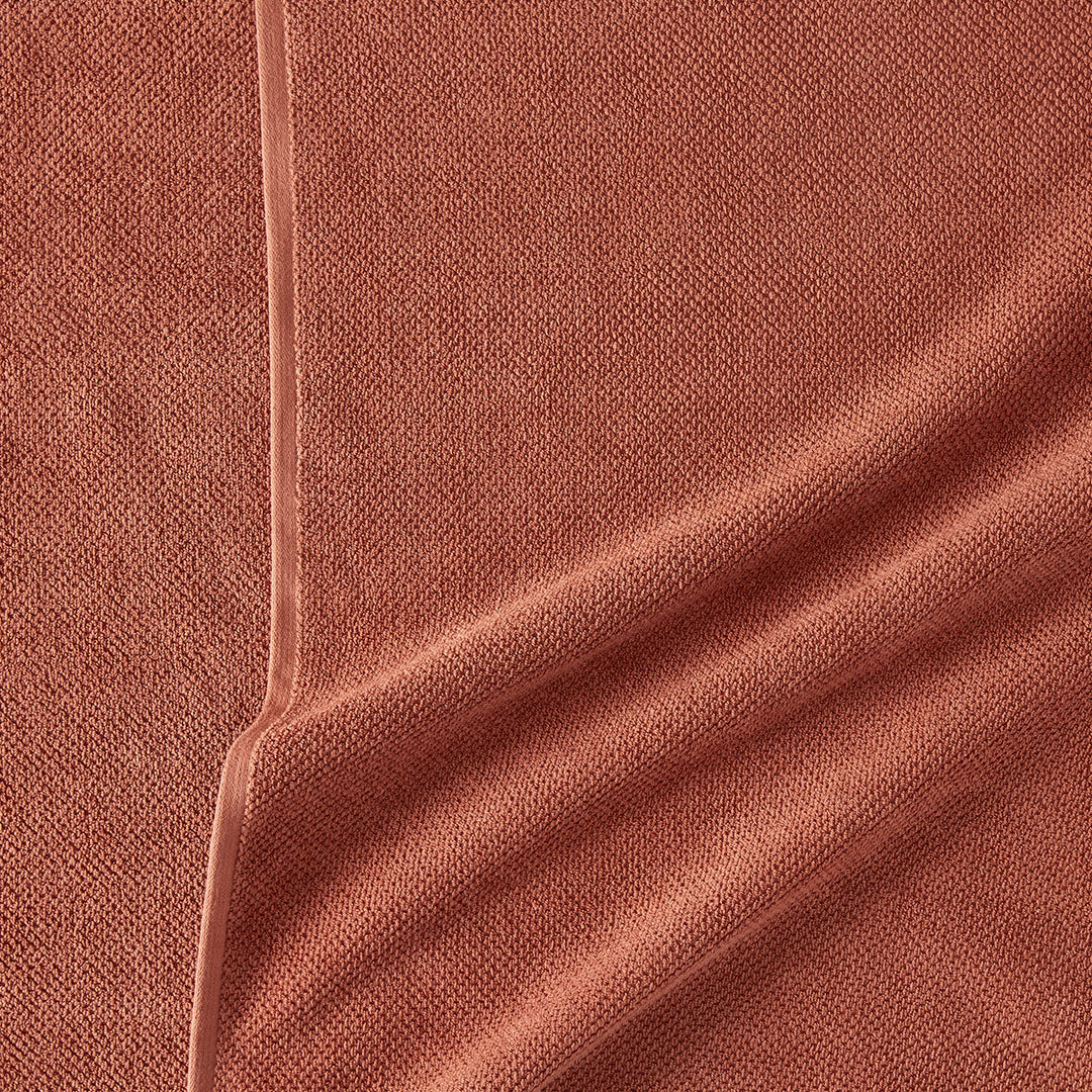 textured organic cotton terracotta red quick dry bath towels