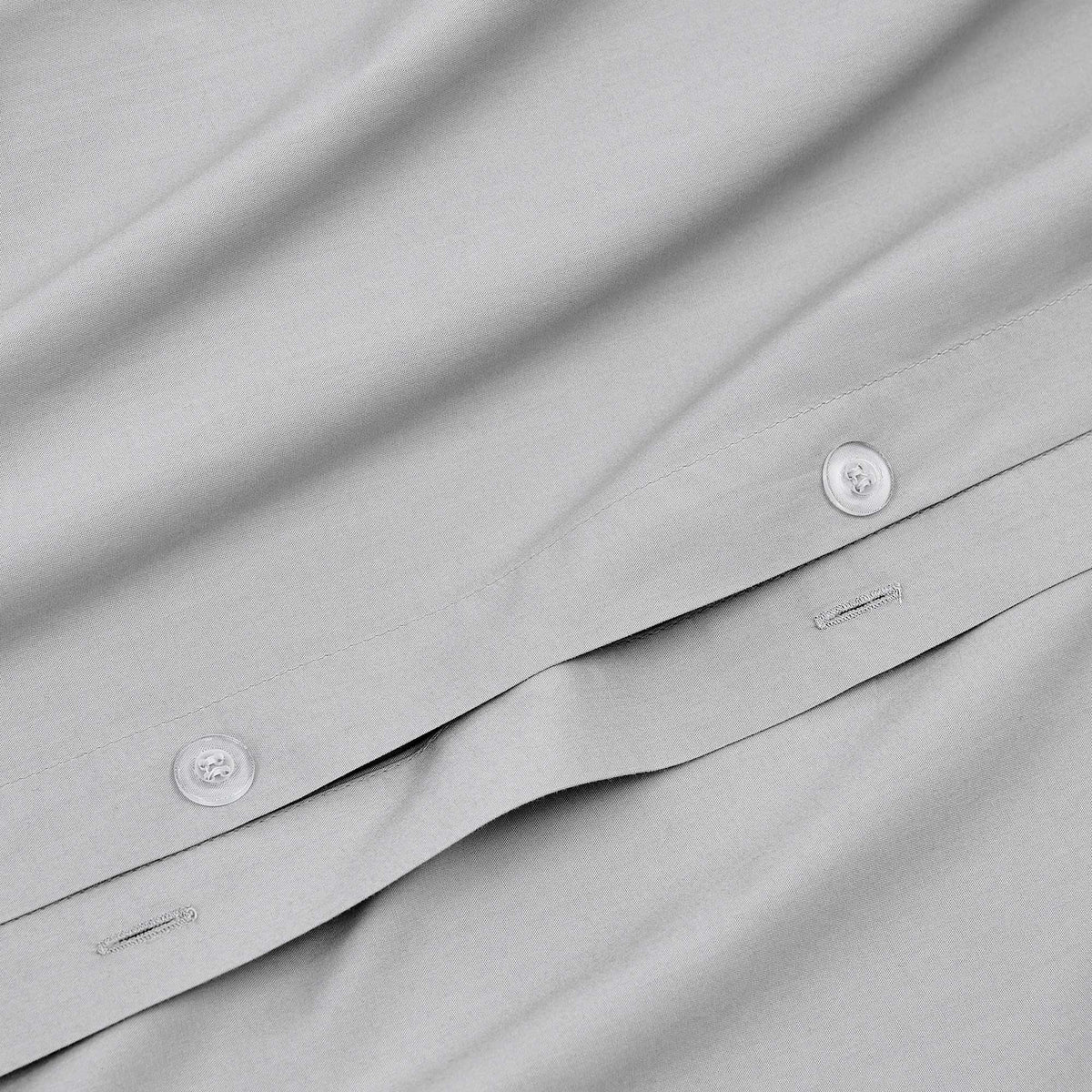 washed cotton duvet set light gray detail