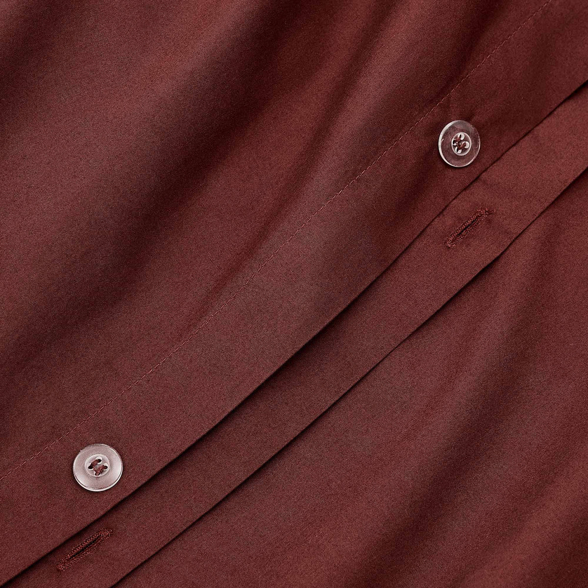 washed cotton duvet set brick red detail