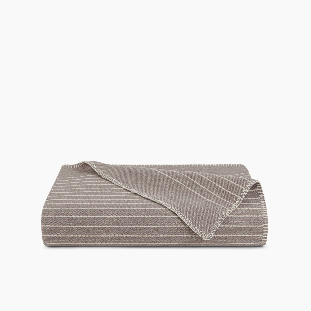 Organic Cotton & Wool Textured Stripe Throw In Espresso