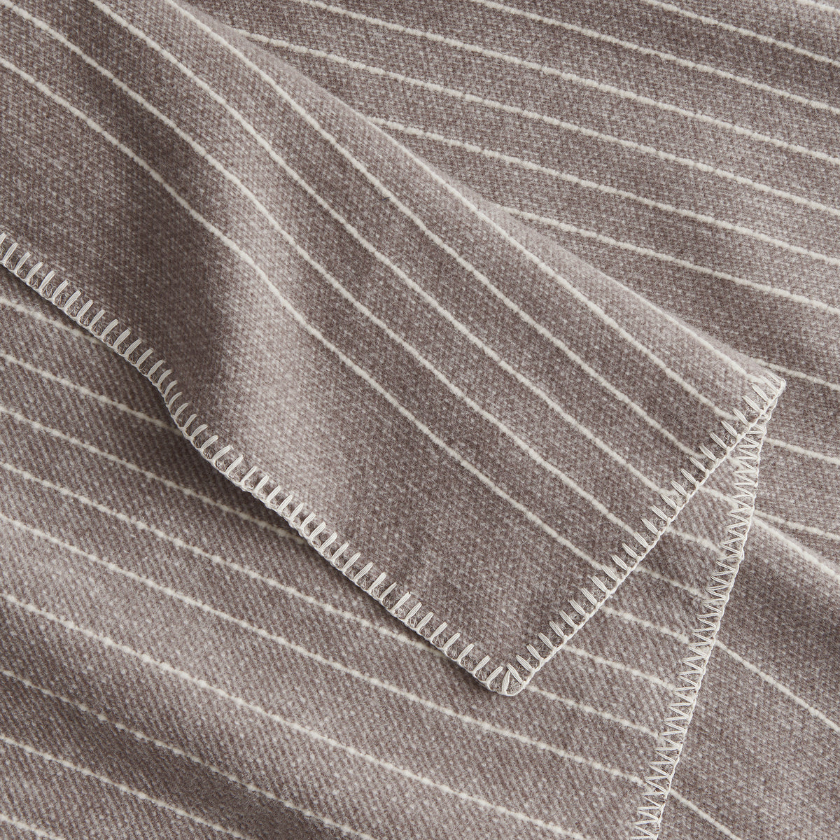 Detail Of Organic Cotton & Wool Textured Stripe Throw In Espresso