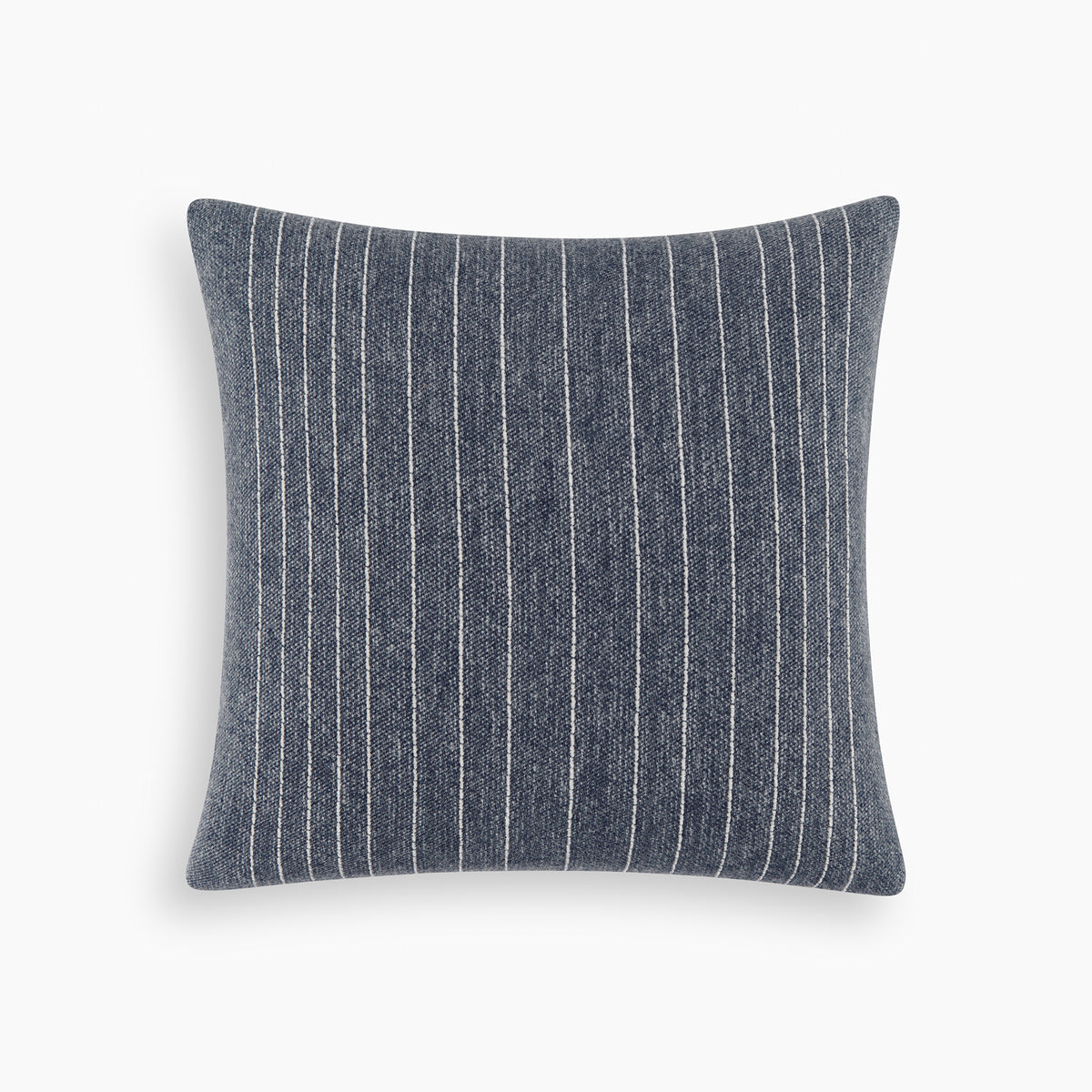 Organic Cotton & Wool Textured Stripe Pillow Cover In Deep Blue