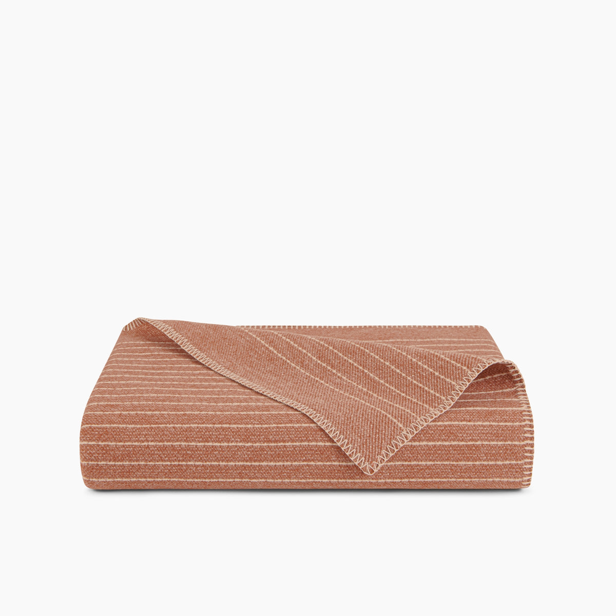 Organic Cotton & Wool Textured Stripe Throw In Sedona