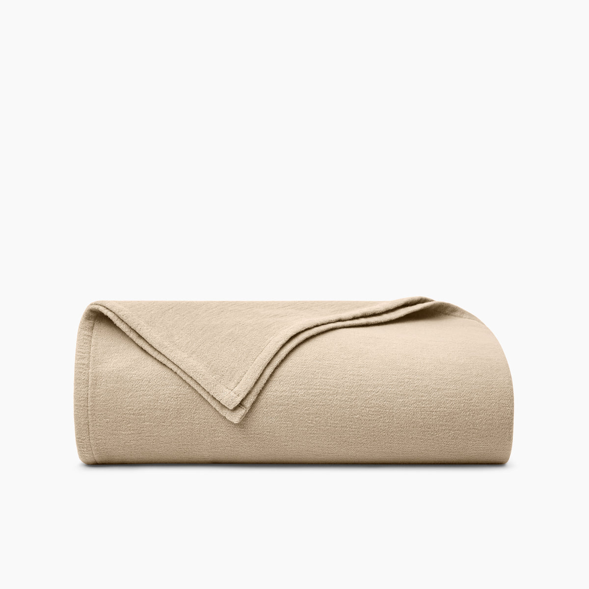 Organic Brushed Cotton Blanket In Stone