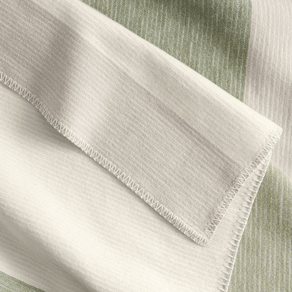 Detail Of Organic Cotton & Wool Throw In Sage Stripe