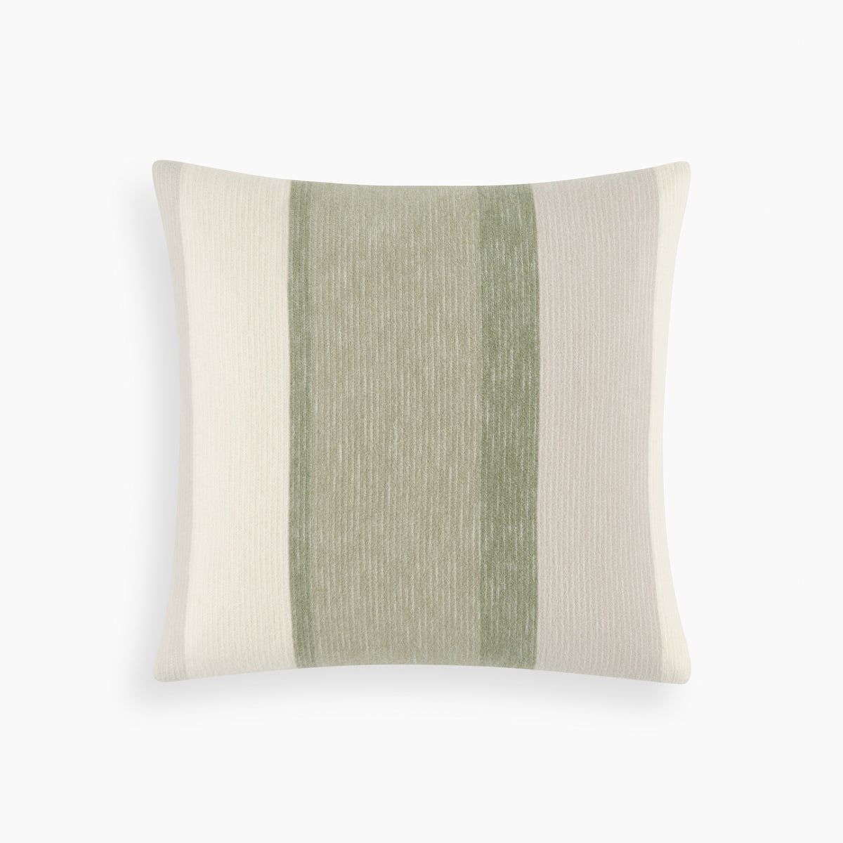 Organic Cotton & Wool Pillow Cover In Sage Stripe