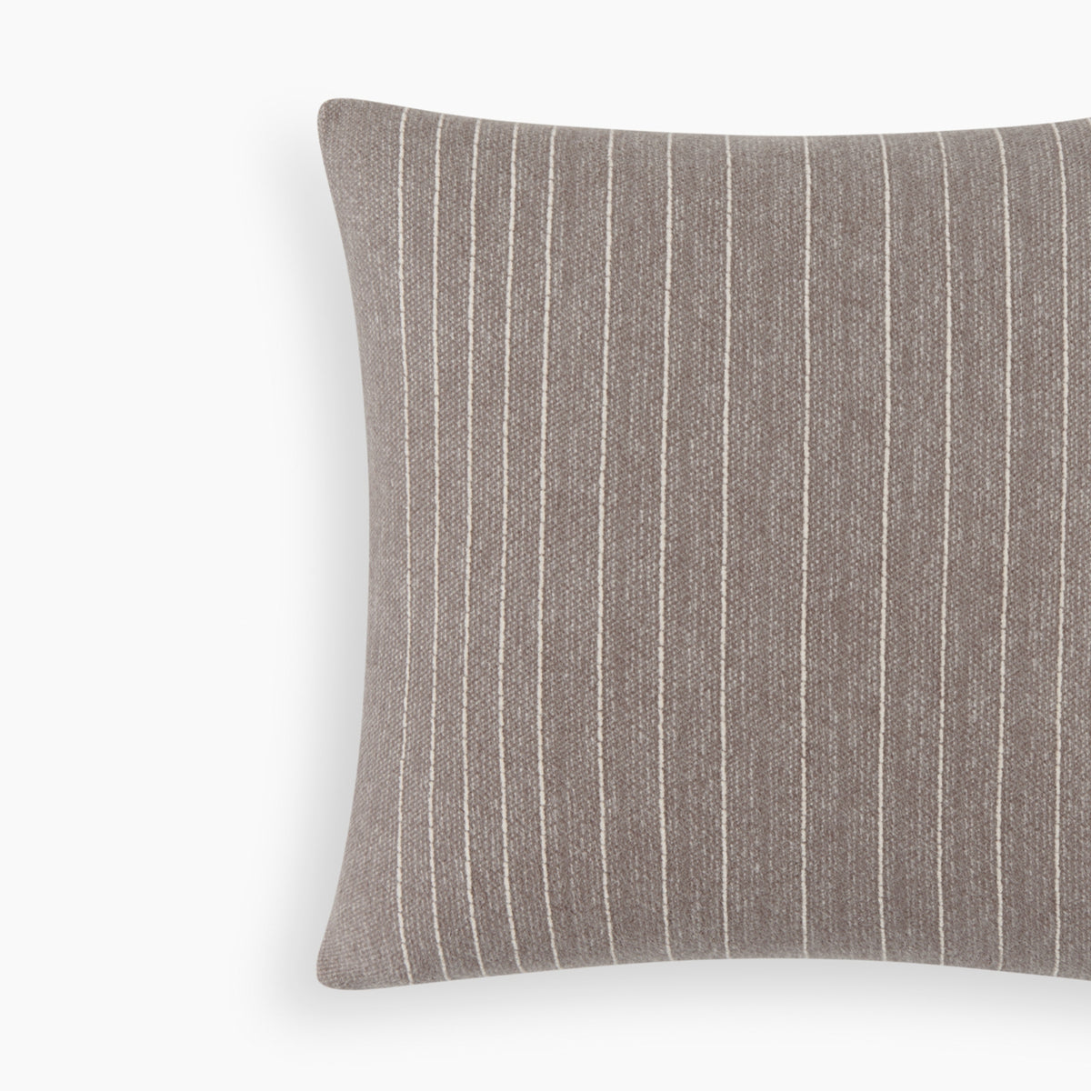 Detail of Organic Cotton & Wool Textured Stripe Pillow Cover In Espresso