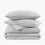 Organic Crinkle Matelasse and Percale Bedding Set - Light Gray and White