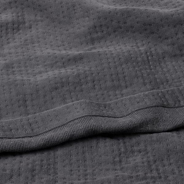 Texture Detail Of Organic Matelasse Blanket In Coal