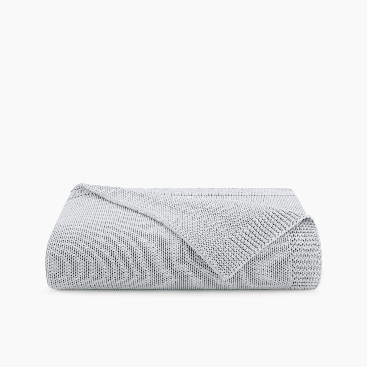 Organic Cotton Chunky Knit Throw In Light Gray