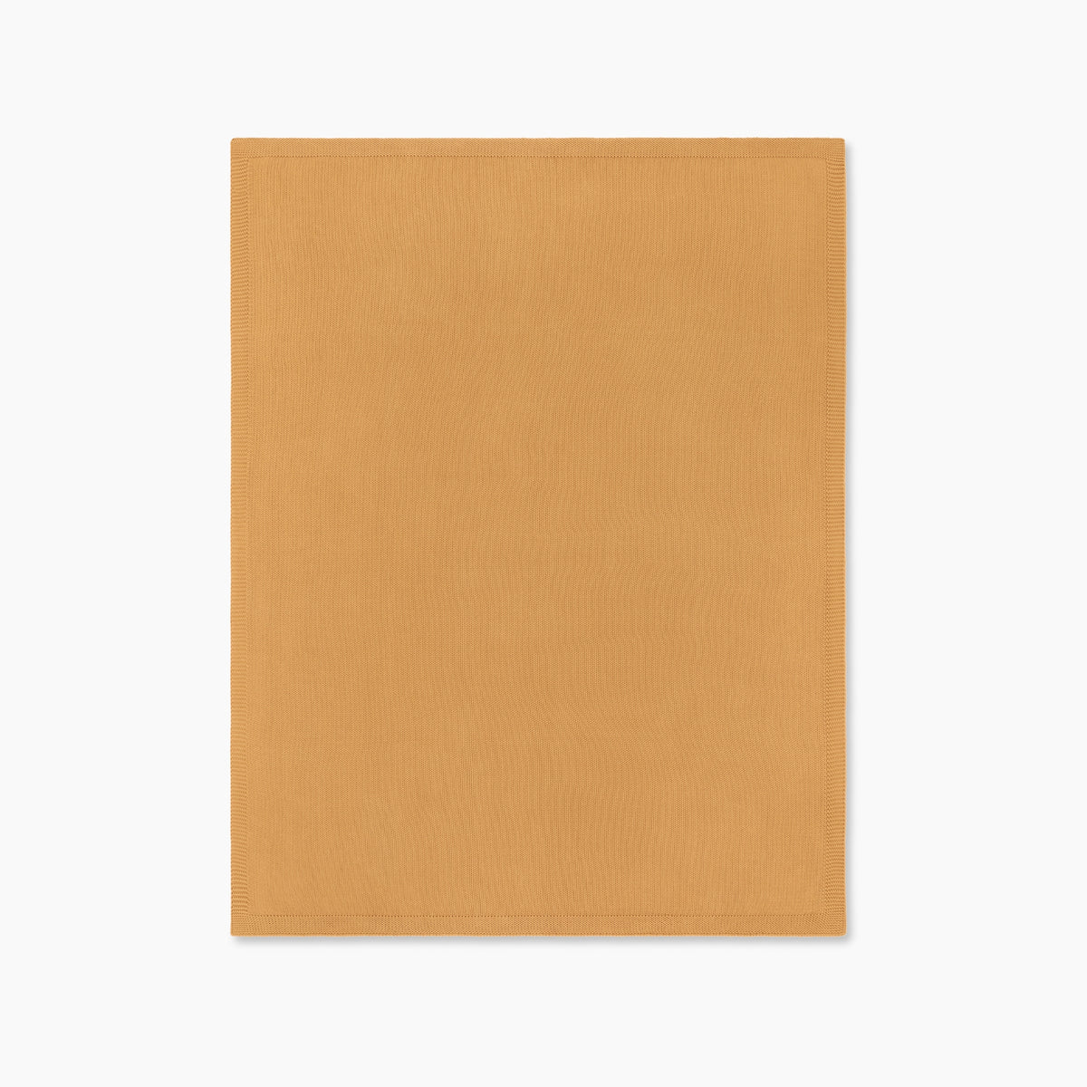 Organic Cotton Chunky Knit Throw In Ochre Laid Flat