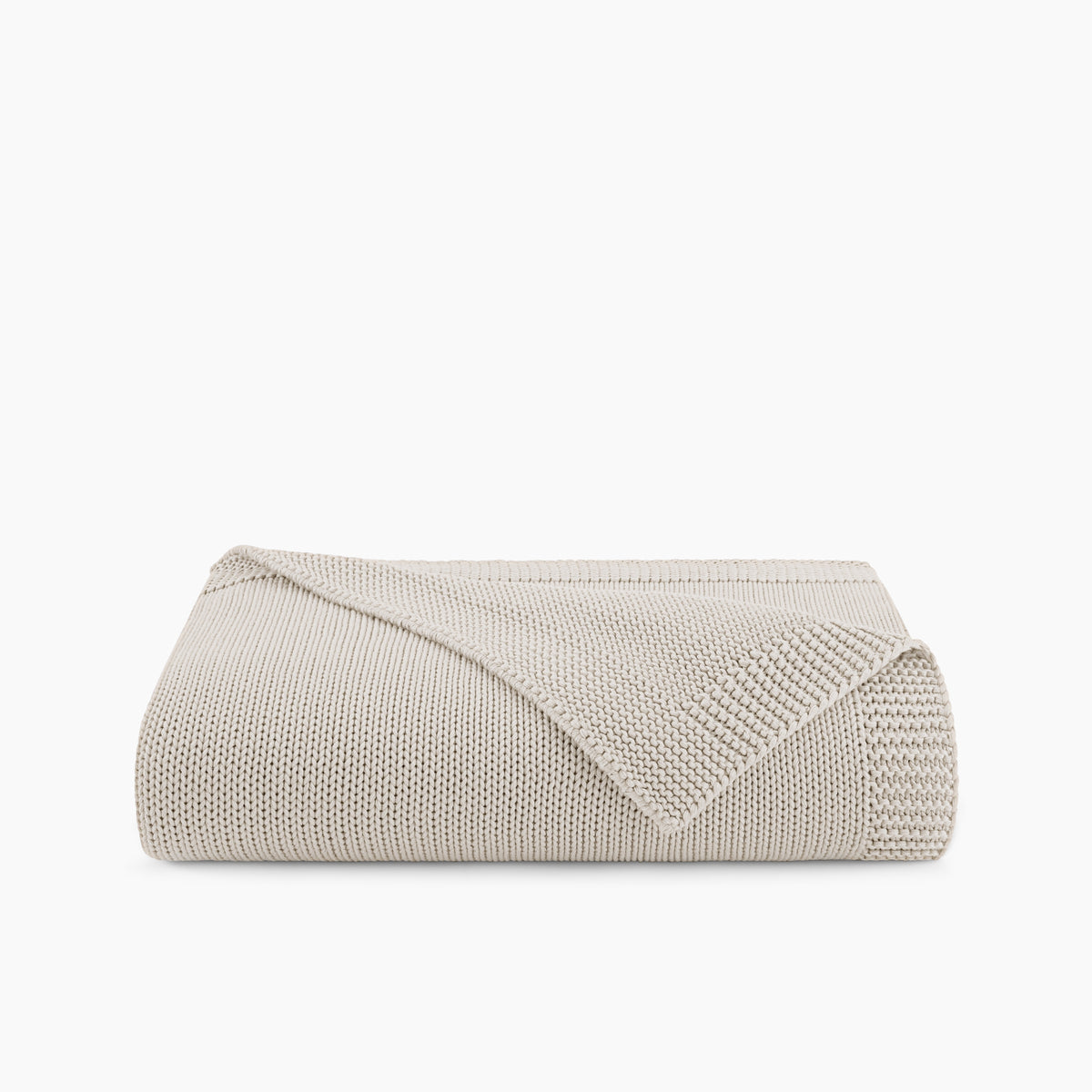 Organic Cotton Chunky Knit Throw In Stone