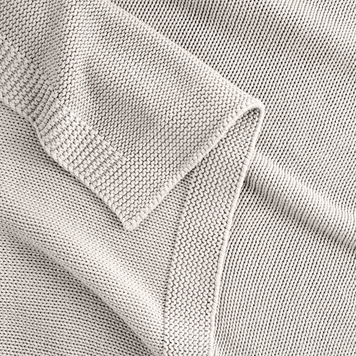 Detail Of Organic Cotton Chunky Knit Throw In Stone
