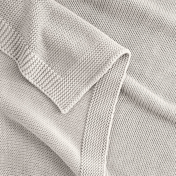 Detail Of Organic Cotton Chunky Knit Throw In Stone