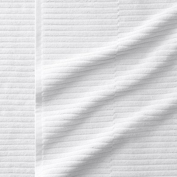 Texture Detail Of Organic Ribbed Towel In White