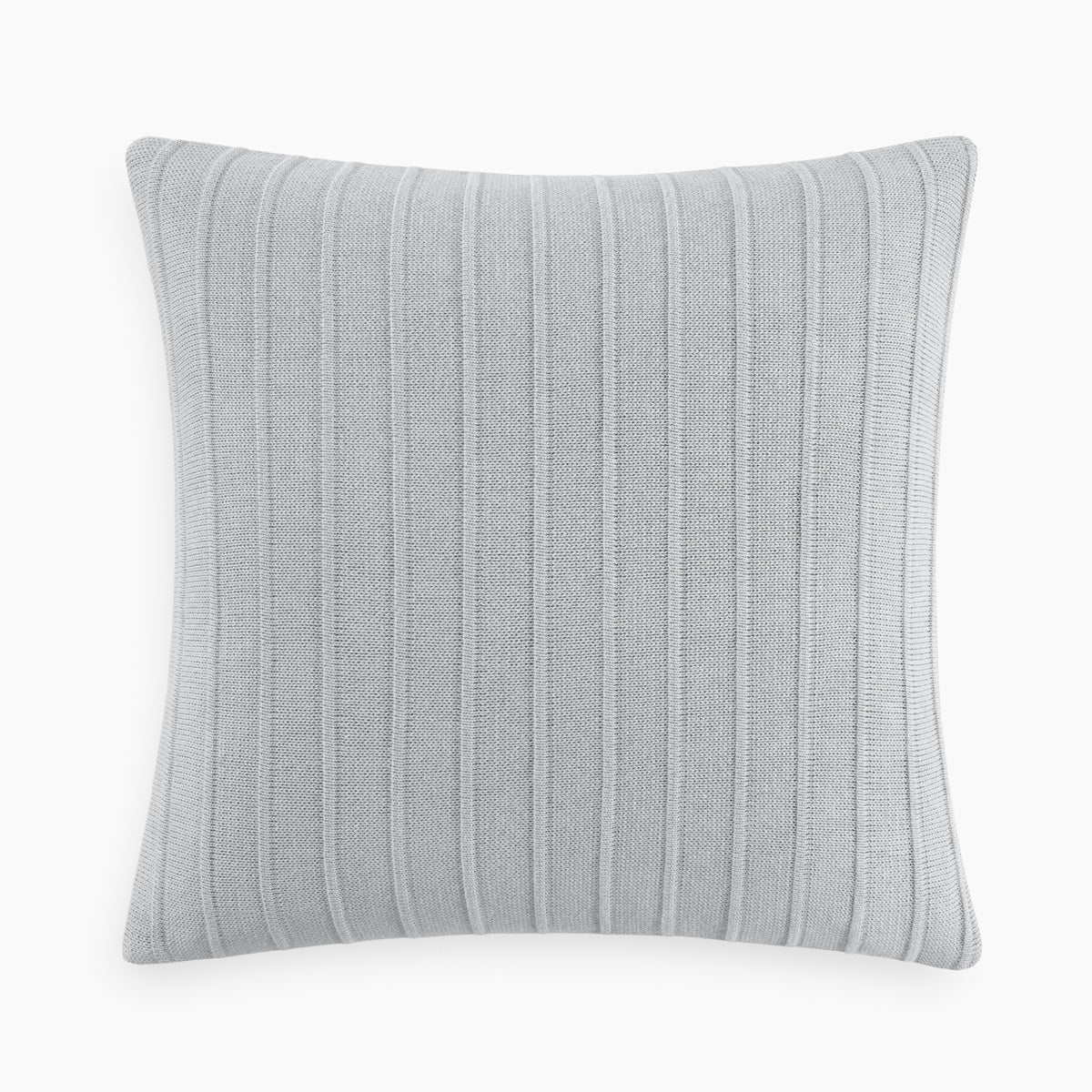 Organic Cotton Ribbed Knit Pillow Cover In Light Gray
