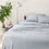 Bed Made With TENCEL Lyocell Flat Sheet In Gray Sky