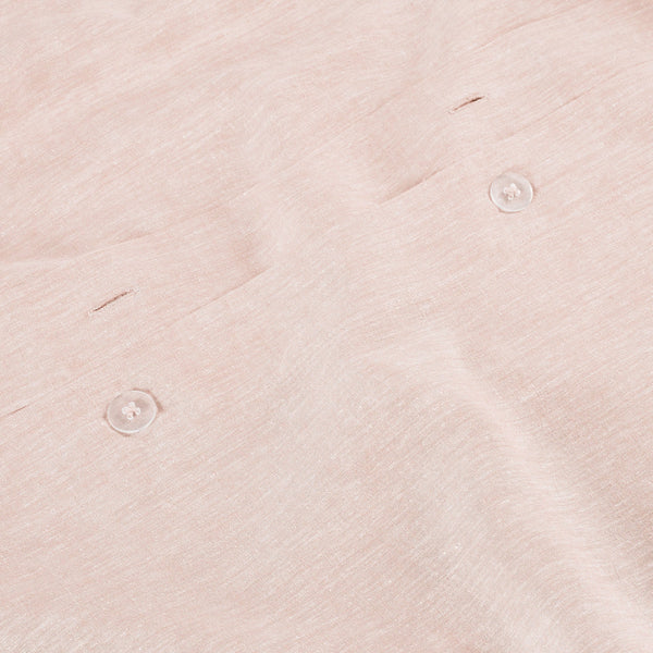 Texture Detail Of Linen Eucalyptus Duvet Set In Rose Dust